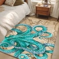 thumbnail image 1 of Area Rug 48×72in, Vintage Blue Big Octopus Boats Floor Carpet Living Room Rug, Summer Marine Life Non-Slip Welcome Mat Indoor Rugs for Bedroom Dining Room, 1 of 9