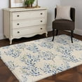 thumbnail image 1 of Area Rug 48×72in, Watercolor Blue Herb Leaves Floor Carpet Living Room Rug, Country Vintage Linen Non-Slip Welcome Mat Indoor Rugs for Bedroom Dining Room, 1 of 9