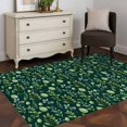 thumbnail image 1 of Area Rug 48×72in, Watercolor Pastoral Leaves Floor Carpet Living Room Rug, Country Botanical on Dark Green Non-Slip Welcome Mat Indoor Rugs for Bedroom Dining Room, 1 of 9