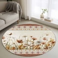 thumbnail image 1 of Area Rug 48in, Abstract Floral Western Southwest Floor Carpet Living Room Rug, Retro Geometric Wood Grain Non-Slip Welcome Mat Indoor Rugs for Bedroom Dining Room, 1 of 9