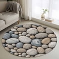 thumbnail image 1 of Area Rug 48in, Abstract Natural Grey Cobblestone Floor Carpet Living Room Rug, Modern Grey Pebble Stone Non-Slip Welcome Mat Indoor Rugs for Bedroom Dining Room, 1 of 9