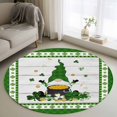 thumbnail image 1 of Area Rug 48in, Dwarf Irish St. Patrick's Day Green Shamrock Floor Carpet Living Room Rug, Gold Coin Vintage Wood Grain Non-Slip Welcome Mat Indoor Rugs for Bedroom Dining Room, 1 of 9