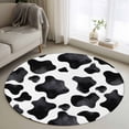 thumbnail image 1 of Area Rug 48in, Farm Black White Cow Texture Floor Carpet Living Room Rug, Geometric Color Block Non-Slip Welcome Mat Indoor Rugs for Bedroom Dining Room, 1 of 9