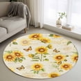 thumbnail image 1 of Area Rug 48in, Farm Sunflower Plant Butterfly Floor Carpet Living Room Rug, Vintage Stamp Letter Non-Slip Welcome Mat Indoor Rugs for Bedroom Dining Room, 1 of 9