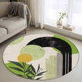 thumbnail image 1 of Area Rug 48in, Mid Century Boho Green Color Block Floor Carpet Living Room Rug, Vintage Abstract Plant Non-Slip Welcome Mat Indoor Rugs for Bedroom Dining Room, 1 of 9