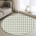 thumbnail image 1 of Area Rug 48in, Modern Sage Green White Check Floor Carpet Living Room Rug, Abstract Buffalo Plaid Non-Slip Welcome Mat Indoor Rugs for Bedroom Dining Room, 1 of 9