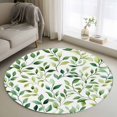 thumbnail image 1 of Area Rug 48in, Spring Gradient Green Eucalyptus Floor Carpet Living Room Rug, Country Watercolor Leaves Non-Slip Welcome Mat Indoor Rugs for Bedroom Dining Room, 1 of 9