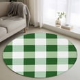 thumbnail image 1 of Area Rug 48in, Spring Green White Plaid Floor Carpet Living Room Rug, Easter Gingham St. Patrick's Day Non-Slip Welcome Mat Indoor Rugs for Bedroom Dining Room, 1 of 9