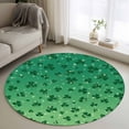 thumbnail image 1 of Area Rug 48in, St. Patrick's Day Clovers Leaves Floor Carpet Living Room Rug, Green Irish Leaf Seamless Non-Slip Welcome Mat Indoor Rugs for Bedroom Dining Room, 1 of 9