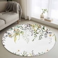 thumbnail image 1 of Area Rug 48in, Summer Eucalyptus Leaves Floor Carpet Living Room Rug, Farmhouses Leaves Non-Slip Welcome Mat Indoor Rugs for Bedroom Dining Room, 1 of 9