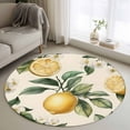thumbnail image 1 of Area Rug 48in, Watercolor Lemon Green Leaves Floor Carpet Living Room Rug, Country Flower Seamless Non-Slip Welcome Mat Indoor Rugs for Bedroom Dining Room, 1 of 9