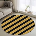 thumbnail image 1 of Area Rug 48in, Yellow Black Striped Lines Floor Carpet Living Room Rug, Modern Abstract Art Non-Slip Welcome Mat Indoor Rugs for Bedroom Dining Room, 1 of 9