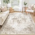 thumbnail image 1 of Area Rug 4x6 Washable Rug, Vintage Boho Medallion Rugs Non-Slip Soft Low Pile Distressed Rug Indoor Retro Carpet for Living Room Bedroom Dining Room Home Office (Taupe, 4'x6'), 1 of 8