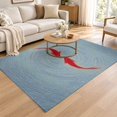 Area Rug 4x6ft, Blue Red Fish Low Pile Washable Rugs for Entryway, Dorm ...