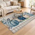 Area Rug 4x6ft, Blue White Pumpkin Fall Low Pile Washable Rugs for ...