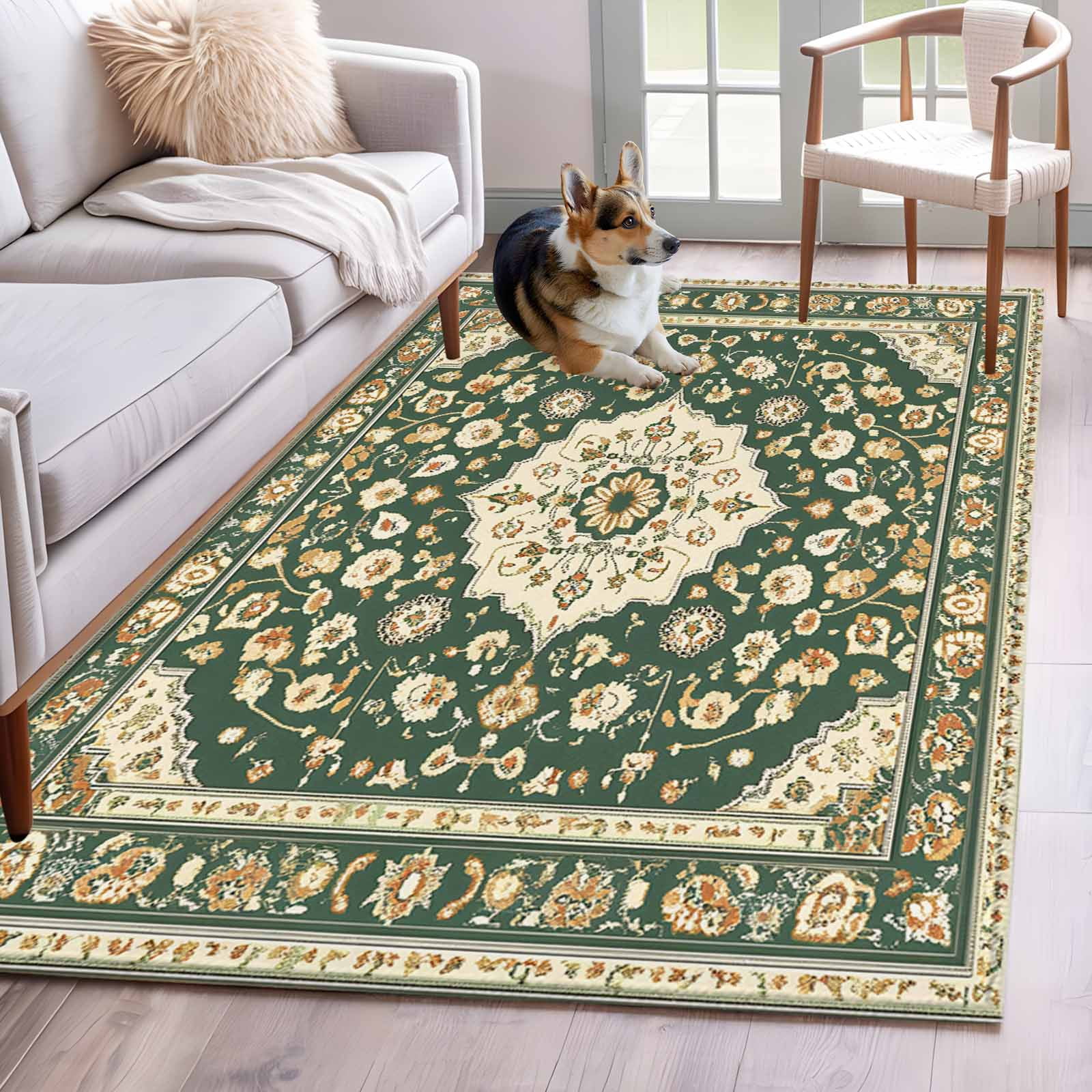 Area Rug 4x6ft, Bohemian Vintage Farm Pattern Washable Rugs for Living ...