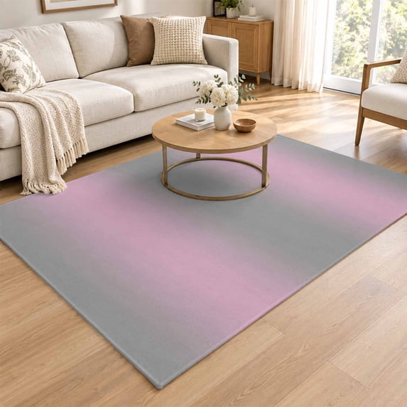 Area Rug 4x6ft, Pink Ombre Low Pile Washable Rugs for Entryway, Dorm ...