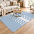 Area Rug 4x6ft, Slate Blue Striped Low Pile Washable Rugs for Entryway ...