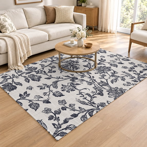 Spring Bouquets Area Rug 4x6ft, Spring Flowers Low Pile Washable Rugs for Entryway ...
