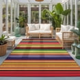 thumbnail image 1 of Area Rug 4x6ft, Vintage Mexico Colorful Stripe Washable Rugs for Living Room Bedroom, Abstract Ombre Rainbow Pattern Soft Non-slip Area Rugs Rectangle Floor Carpet for Dining Room, 1 of 9