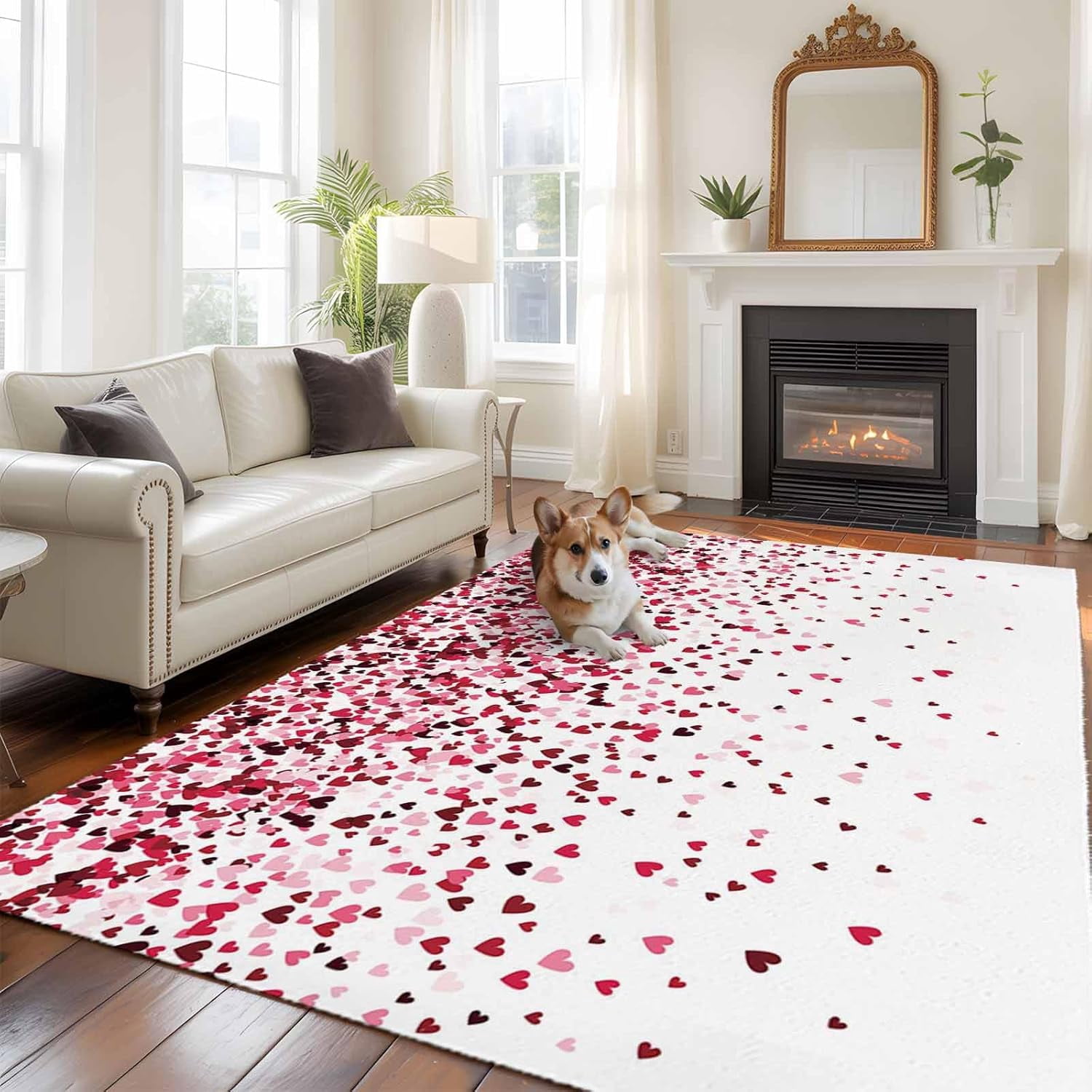 Area Rug 5''x7'', Happy Valentine's Day Area Rugs for Living Room ...