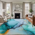 thumbnail image 1 of Area Rug 5'x7', Turquoise Marble Non-slip Runner Rug Carpet for Bedside, Abstract Green Modern Luxury Cracks Washable Outdoor Indoor Area Rugs Mat for Entryway/Living Room/Bedroom/Kitchen/Office, 1 of 9