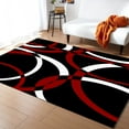thumbnail image 1 of Area Rug 5'x8' Modern Red White Geometric Circles Abstract Art Washable Area Rugs Non Shedding Floor Carpet Rubber Backing Non-Slip Indoor Mats for Living Room Bedroom Kitchen, 1 of 8