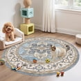 thumbnail image 1 of Toyoso 5x5 Round Area Rug, Traditional Circle Silicone Carpet, 0.25 inch Slim Machine Washable Non Slip Floor Covering for Reading Corners and Entryways, Circular Decorative Rug, Light Blue, 1 of 9