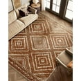thumbnail image 1 of Area Rug 5x7 Rug Machine Washable Non-Slip Low Pile Print Pattern Western Rug for Living Room Bedroom Entryway  Series -Yellowbrown/Cream, 1 of 8