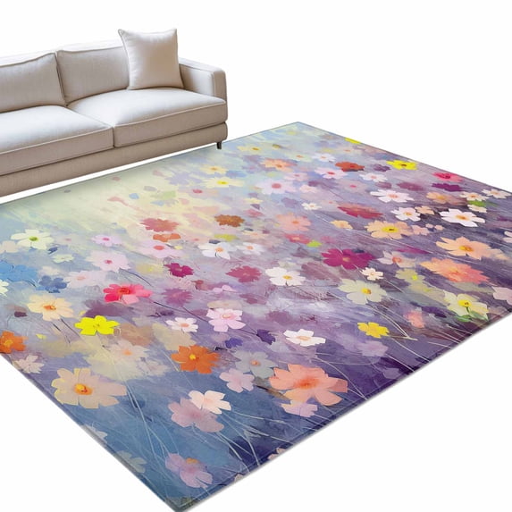 Area Rug 5x7ft Full Abstract Plant Washable Area Rugs for Living Room ...