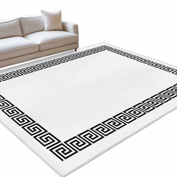 Area Rug 5x7ft Greek Key Design Washable Area Rugs for Living Room ...