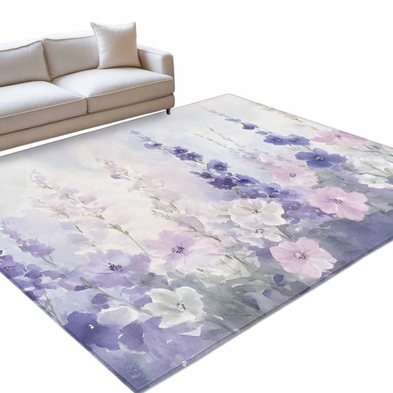 Area Rug 5x7ft Spring Idyllic Washable Area Rugs for Living Room Pink ...