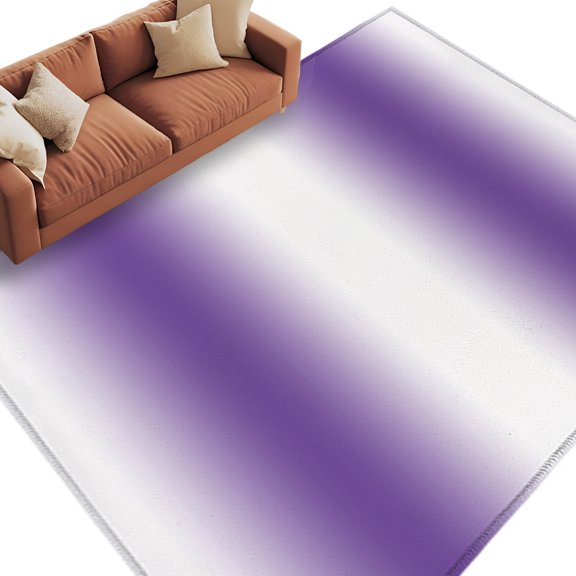Area Rug 5x8ft, Minimalist Purple White Ombre Washable Rugs for Living Room Bedroom, Modern Stripe Texture Soft Non-slip Area Rugs Rectangle Floor Carpet for Dining Room