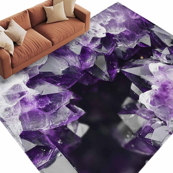 Area Rug 5x8ft, Natural Wild Crystal Agate Stone Washable Rugs for Living Room Bedroom, Abstract Modern Marble Texture Soft Non-slip Area Rugs Rectangle Floor Carpet for Dining Room