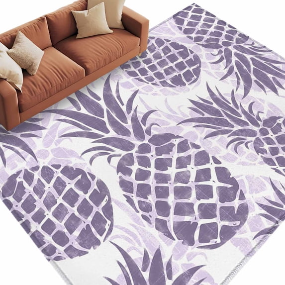 Area Rug 5x8ft, Summer Purple Pineapple Washable Rugs for Living Room ...