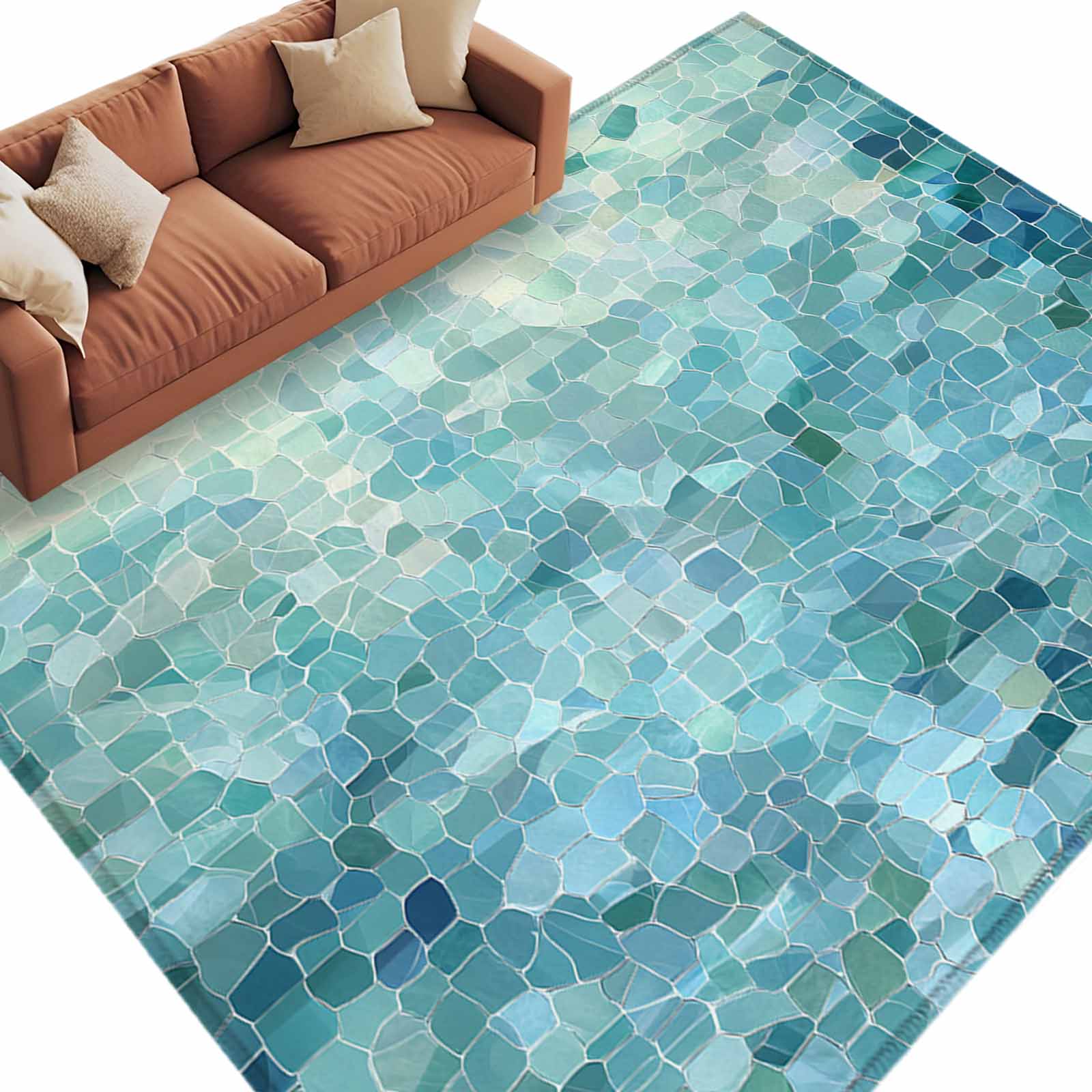 Scenecore Rugs Area Rug 60×96in, Abstract Glass Shard Splicing Floor Carpet Living ...