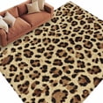 thumbnail image 1 of Area Rug 60×96in, Abstract Leopard Print Floor Carpet Living Room Rug, Brown Animal Spots Non-Slip Welcome Mat Indoor Rugs for Bedroom Dining Room, 1 of 9