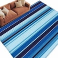 thumbnail image 1 of Area Rug 60×96in, Abstract Modern Blue Stripes Floor Carpet Living Room Rug, Mexican Geometric Lines Non-Slip Welcome Mat Indoor Rugs for Bedroom Dining Room, 1 of 9