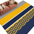 thumbnail image 1 of Area Rug 60×96in, Blue Yellow Gray Line Floor Carpet Living Room Rug, Abstract Geometric Stripe Non-Slip Welcome Mat Indoor Rugs for Bedroom Dining Room, 1 of 9
