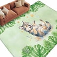 thumbnail image 1 of Area Rug 60×96in, Cartoon Animal Little Wolves Floor Carpet Living Room Rug, Tropical Plants Leaves Non-Slip Welcome Mat Indoor Rugs for Bedroom Dining Room, 1 of 9