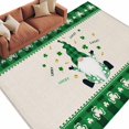 thumbnail image 1 of Area Rug 60×96in, Dwarf St. Patrick's Day Gold Coin Floor Carpet Living Room Rug, Shamrock Green Plaid Non-Slip Welcome Mat Indoor Rugs for Bedroom Dining Room, 1 of 9
