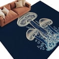 thumbnail image 1 of Area Rug 60×96in, Farm Mushroom Abstract Plants Floor Carpet Living Room Rug, Navy Blue Non-Slip Welcome Mat Indoor Rugs for Bedroom Dining Room, 1 of 9