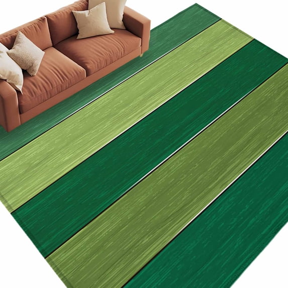 Area Rug 60×96in, Farm Retro Green Wood Grain Floor Carpet Living Room Rug, Rustic Wooden Plank Texture Non-Slip Welcome Mat Indoor Rugs for Bedroom Dining Room