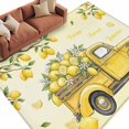thumbnail image 1 of Area Rug 60×96in, Farmhouse Truck with Lemon Floor Carpet Living Room Rug, Summer Fruit Yellow Theme Non-Slip Welcome Mat Indoor Rugs for Bedroom Dining Room, 1 of 9