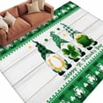 thumbnail image 1 of Area Rug 60×96in, Happy St. Patrick's Day Dwarf Floor Carpet Living Room Rug, Clovers Green Black Buffalo Check Non-Slip Welcome Mat Indoor Rugs for Bedroom Dining Room, 1 of 9