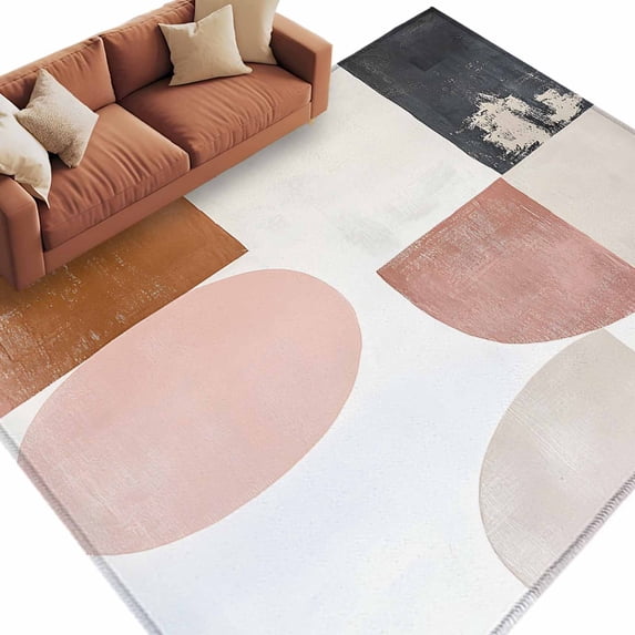 Area Rug 60×96in, Minimalist Bohemian Color Block Floor Carpet Living ...