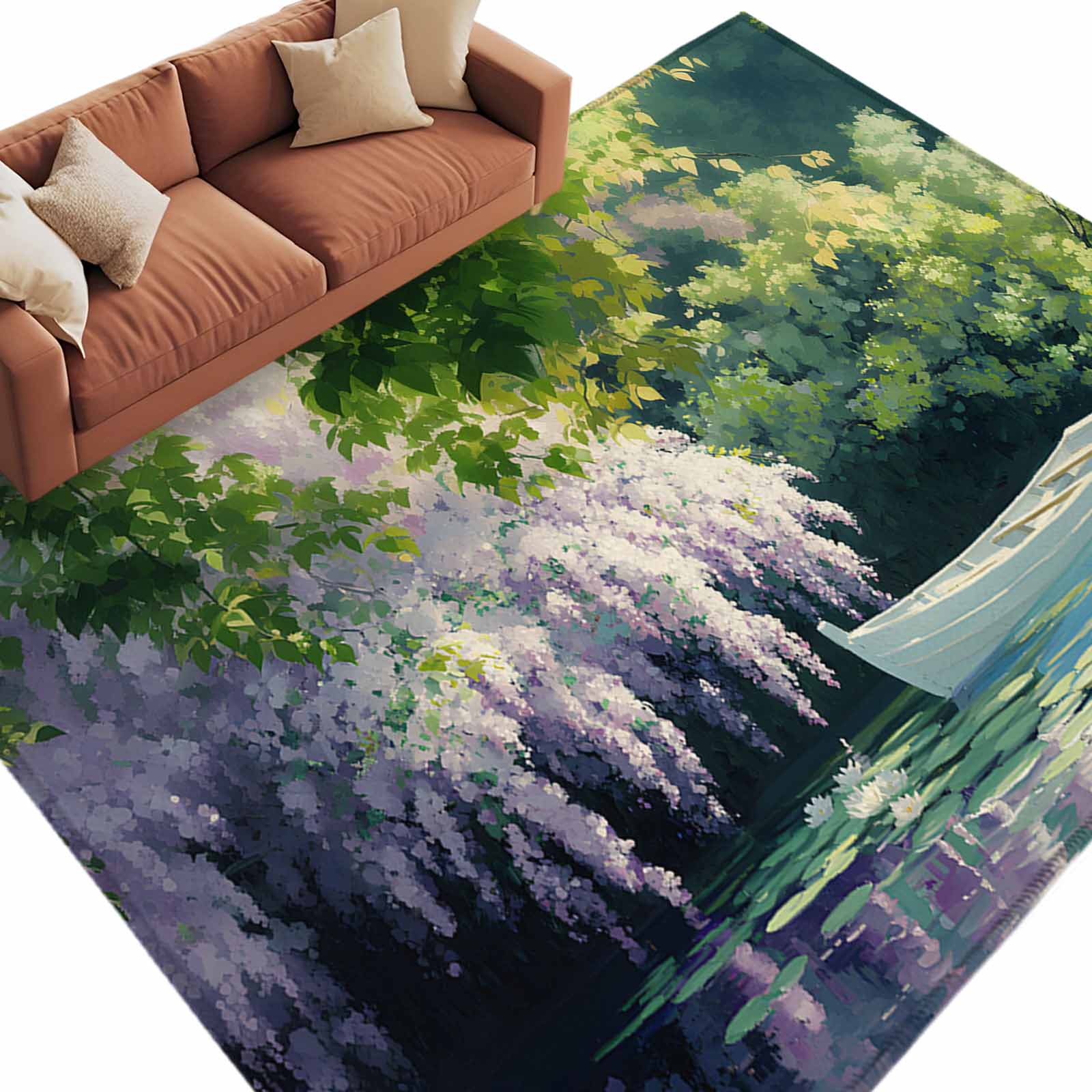 Area Rug 60×96in, Natural Forest Landscape Artwork Floor Carpet Living ...