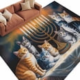 thumbnail image 1 of Area Rug 60×96in, Retro Cat Oil Painting Floor Carpet Living Room Rug, Medieval Animal Theme Non-Slip Welcome Mat Indoor Rugs for Bedroom Dining Room, 1 of 9