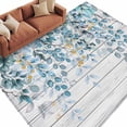 thumbnail image 1 of Area Rug 60×96in, Rustic Gradient Blue Eucalyptus Floor Carpet Living Room Rug, Foliage Retro Wood Grain Non-Slip Welcome Mat Indoor Rugs for Bedroom Dining Room, 1 of 9