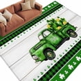 thumbnail image 1 of Area Rug 60×96in, St. Patrick's Day Farm Truck Floor Carpet Living Room Rug, Retro Wood Plank Green Clovers Plaid Non-Slip Welcome Mat Indoor Rugs for Bedroom Dining Room, 1 of 9